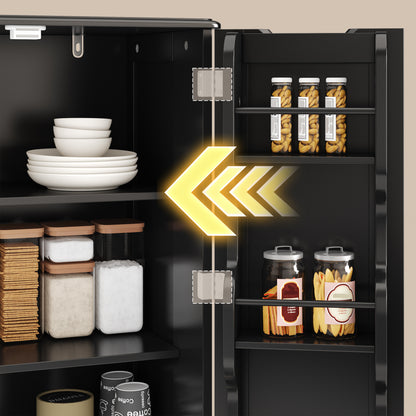 Credenza pensile per cucina - Mobiletto a pavimento con 2 cassetti e 2 ante - 60x40x120cm - Armadi da cucina bianchi