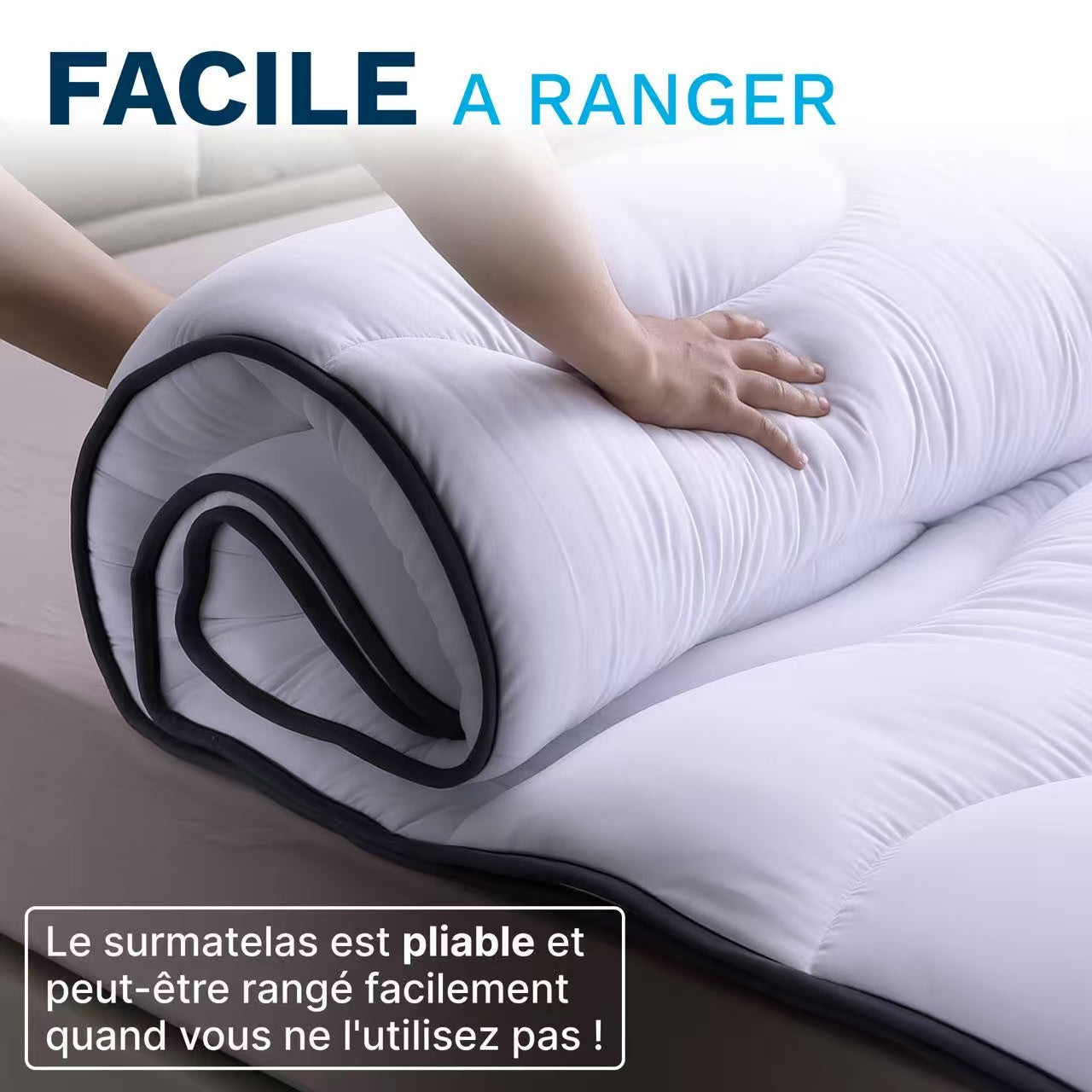 Materasso Cloud 600 Gsm Morbido e Traspirante in Fibre Vergini - Tessuto Morbido e Piacevole al Tocco, Design Ondulato Confortevole, Cinghie di Retenzione Elastiche, Lavabile in Lavatrice