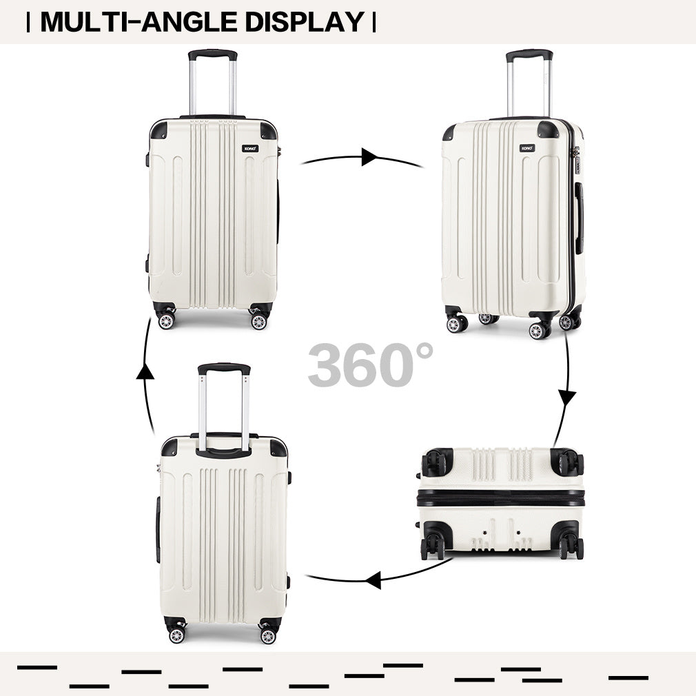 Set da 3 valigie beige con design panda per campeggio, valigia rigida in ABS con lucchetto a combinazione e rotelle girevoli, regalo per il rientro a scuola, Black Friday, Giorno del Ringraziamento, Natale e festività
