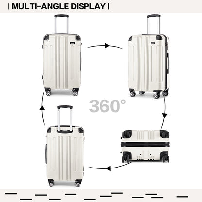 Set da 3 valigie beige con design panda per campeggio, valigia rigida in ABS con lucchetto a combinazione e rotelle girevoli, regalo per il rientro a scuola, Black Friday, Giorno del Ringraziamento, Natale e festività