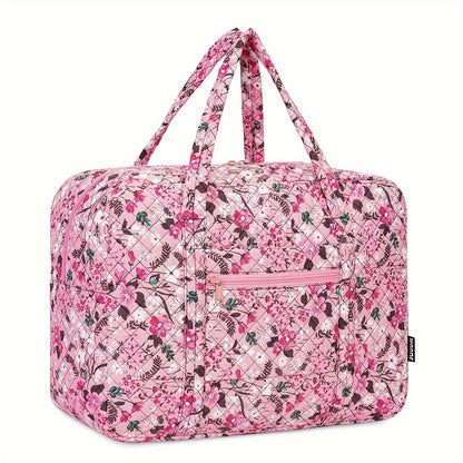 Borsa da Viaggio e Palestra da 25L per Donna - Ispirata ai Fiori di Ciliegio Rosa - Borsa a Mano Leggera e Resistente con Scomparto per Laptop, Multiscomparto, Rosa Pastello/Bianco/Viola per Aereo, Palestra, Weekend, Regalo di Natale