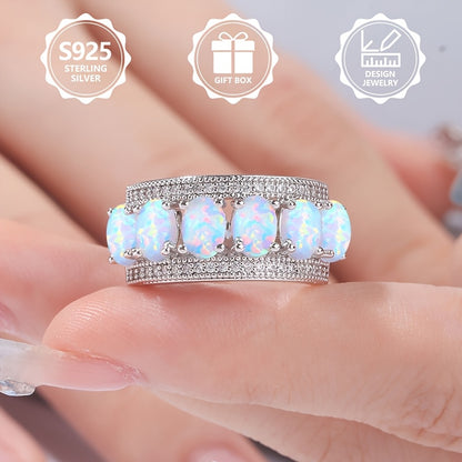 Un anello da donna spettacolare, realizzato in argento sterling 925, elegante e alla moda, abbellito da pietre naturali. Questo bellissimo gioiello è perfetto per le vacanze, l'uso quotidiano e rappresenta un regalo commemorativo ideale per gli amici.