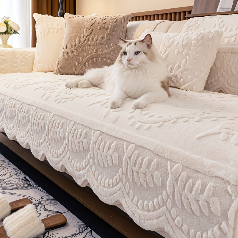 1 Copridivano in Peluche con Stampa Leopardata - Spesso, Caldo, Fintartan, Adatto agli Animali Domestici e Antiscivolo, Protezione per Divano per Soggiorno, Camera da Letto, Ufficio, Adatto a Diverse Dimensioni di Divano, Copridivani per Soggiorno