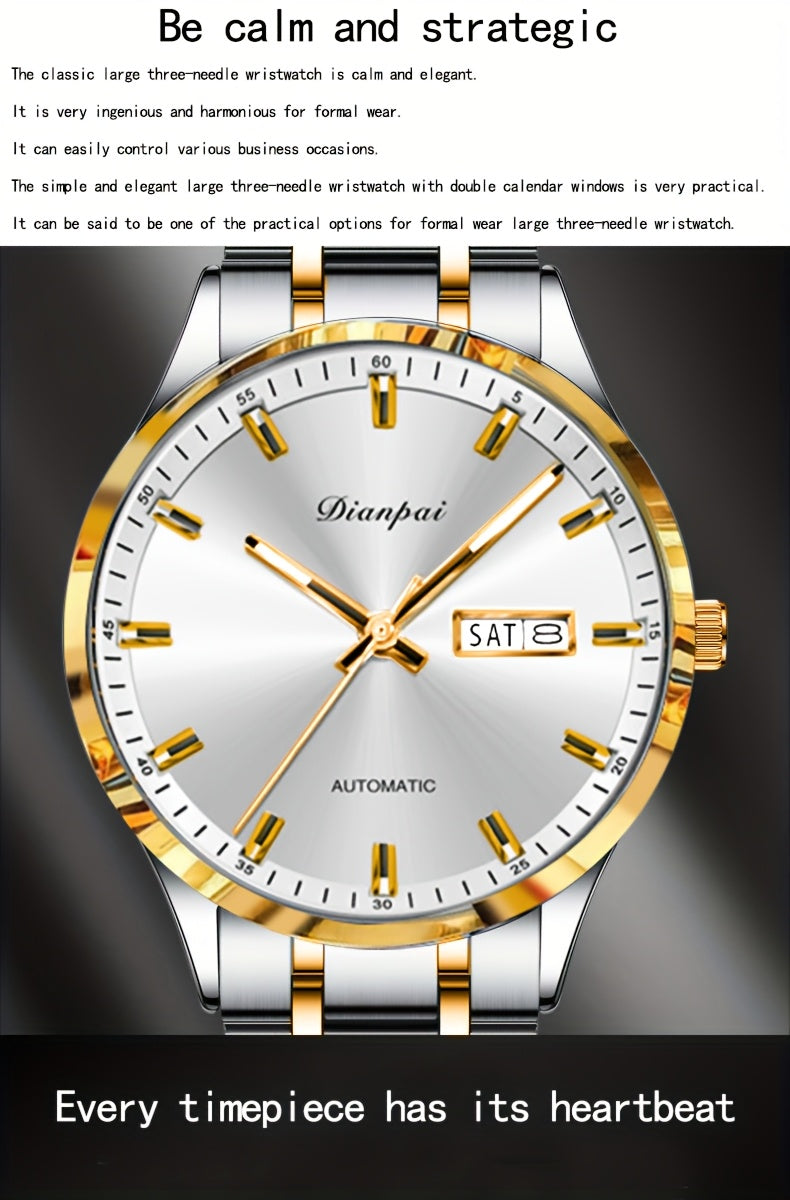 Dianpai Orologio meccanico automatico da donna, sofisticato ed elegante, con un design sportivo casual e alla moda, perfetto come regalo di compleanno
