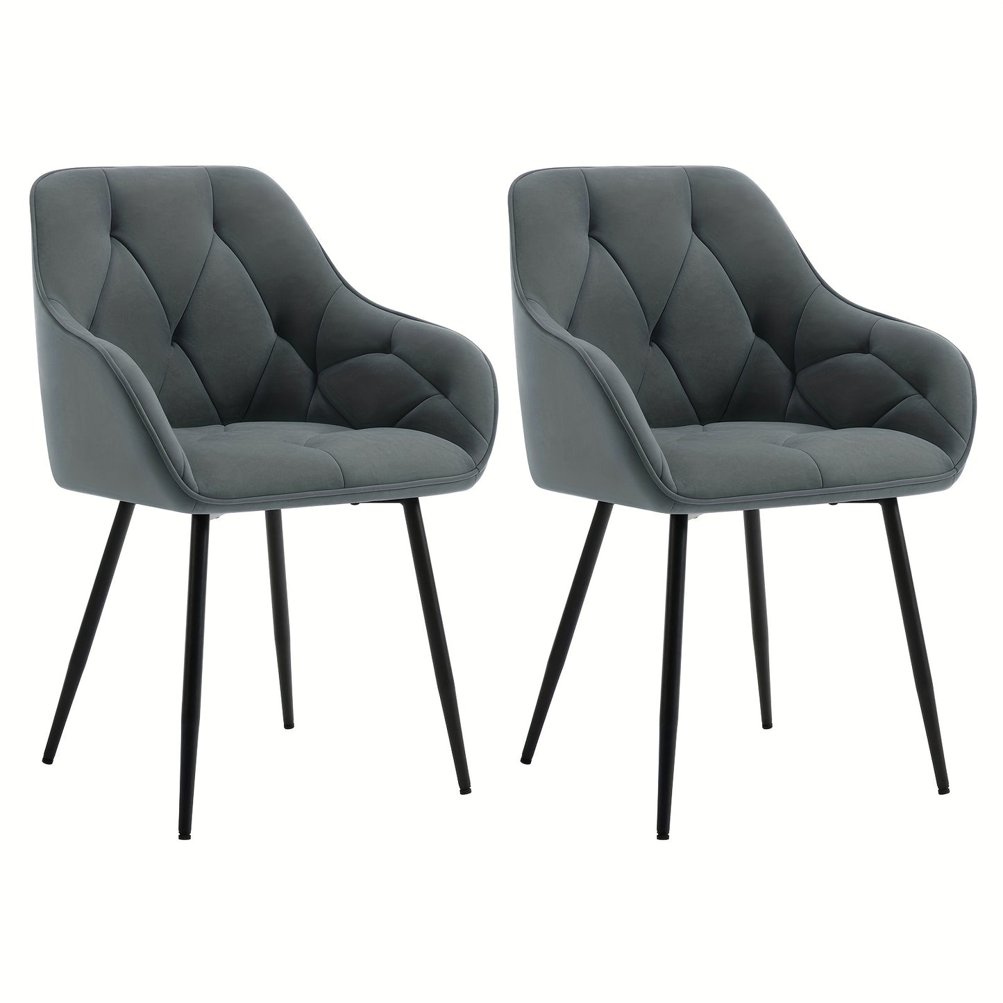 2 pezzi Sedia da pranzo Sedia da cucina Sedia da pranzo Sedia da soggiorno Poltrona ergonomico Poltrona Imbottita Seduta in velluto Piedini in metallo