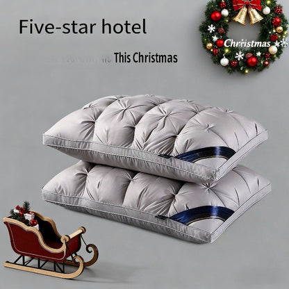 Cuscini Extra-Large di Lusso Qualità Hotel 2025 - Rivestimento 100% Poliestere & Imbottitura Morbida Alternativa a Piuma, Supporto Ergonomico per Chi Dorme sulla Schiena/ Fianco/ Stomaco, Stile Standard Bianco/ Grigio per Uso Domestico & Alberghiero