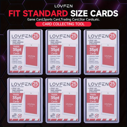 LOVFEN - 200 Porta Carte a Carica Superiore da 35Pt - Trasparenti, Robusti in PVC da 35Pt, Sicuri e Senza Acidi, 2 Confezioni da 100 - Perfetti per Conservare e Esporre, Ottimi per Regali di Halloween e Natale