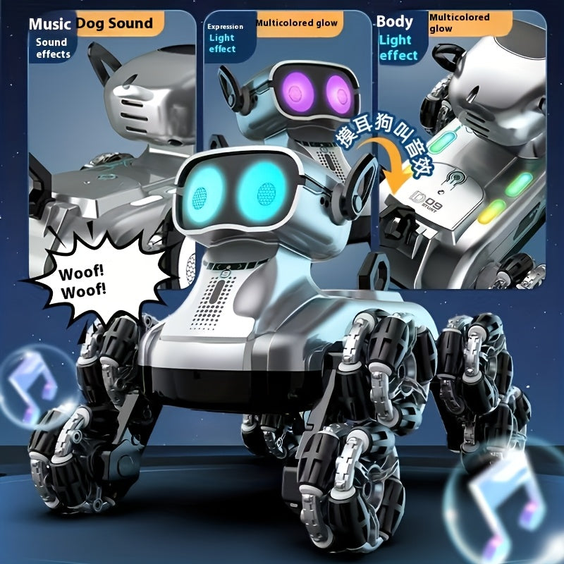 Robot per cani con 8 ruote, auto giocattolo intelligente per cani, auto da stunt con gesti e doppio controllo, auto da arrampicata deformabile, veicolo fuoristrada giocattolo, doppia batteria a energia, regalo preferito per le vacanze
