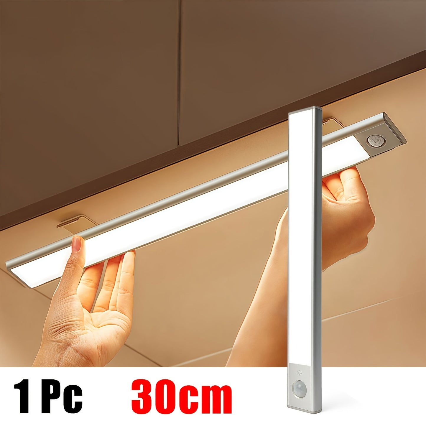 Luci a LED sottopensile Setonr con involucro in lega di alluminio, luce a sensore di movimento a batteria ricaricabile per uso interno, luci per armadio magnetiche dimmerabili, illuminazione senza fili sottopiano per cucina, scale, camera da letto, soggio