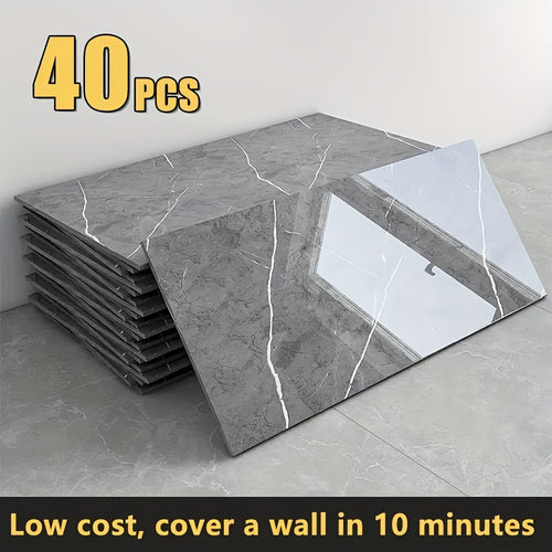 Adesivi murali con motivo marmorizzato 20/40 pz 60*30cm effetto marmo 3D autoadesivi, decorazione da parete autoadesiva - Strappa e attacca, adatti per la decorazione delle pareti di soggiorno, cucina, bagno, facili da pulire