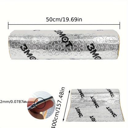 Sonnewelt tappeto acustico in alluminio e butile da 2,2 mm, 50 x 200 cm / 50 x 400 cm, autoadesivo antirimbombo, tappeto isolante acustico per auto, 1 m² / 2 m²