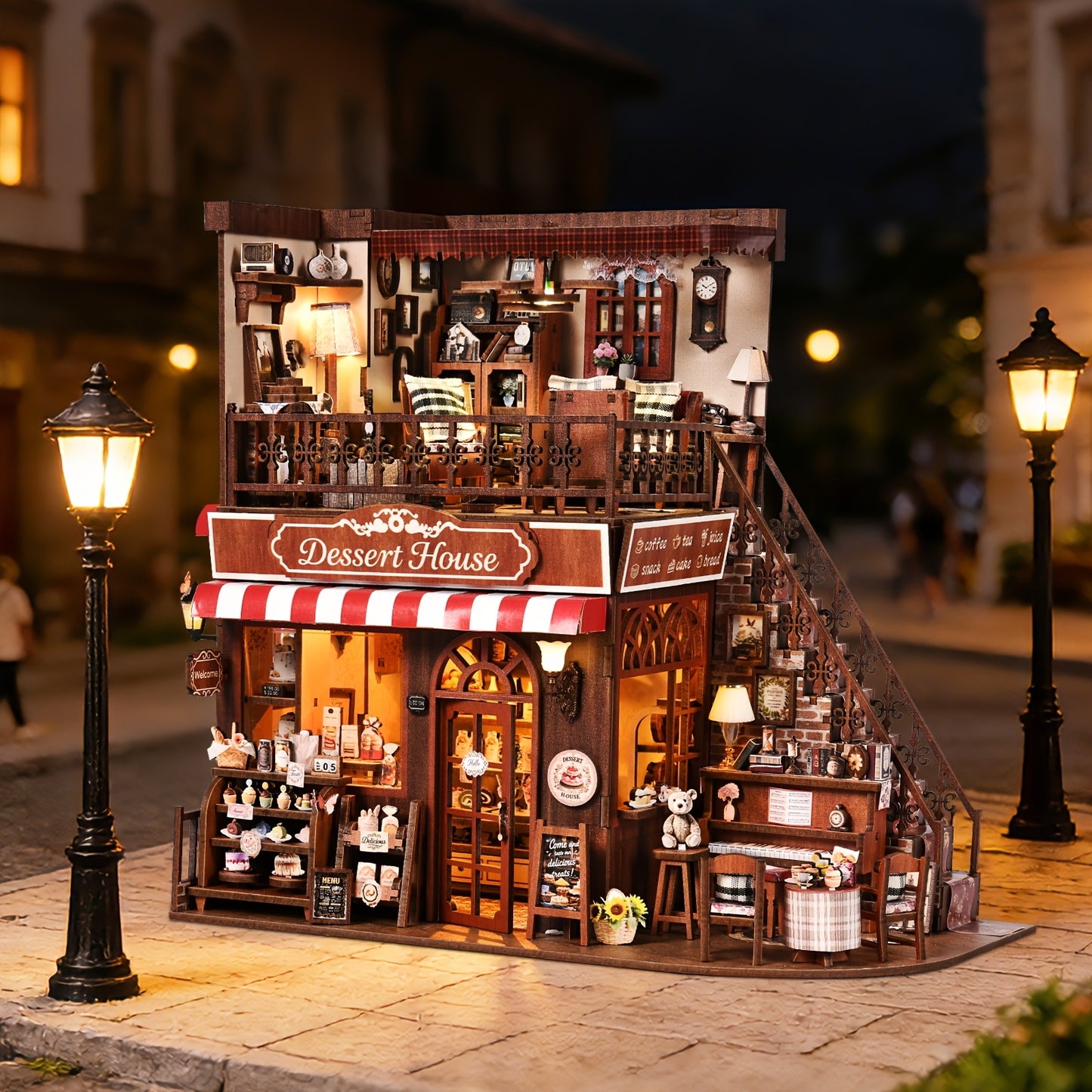 Puzzle 3D, Casa delle Bambole Fai da Te, Angolo Libri 3D in Legno, Kit Miniaturizzato Angolo Libri, Casa Ornamentale per Bambole, Assemblata a Mano, Mini Casa, Decorazione Libreria, Regalo di San Valentino, Regalo di Halloween, Regalo di Natale, Regalo de