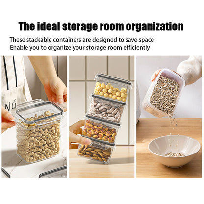 Set da 48 pezzi con 24 contenitori e 24 coperchi, a tenuta stagna, impilabili, salvaspazio, per conservare alimenti, con etichette per cucinare facilmente e organizzare la dispensa. Include 1 pennarello gratuito