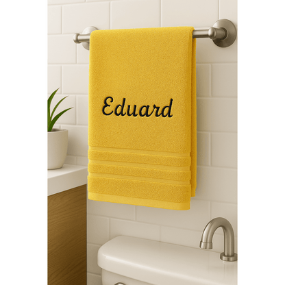 Asciugamano da Bagno Personalizzato con Nome - Ricamo Elegante, Asciugamano in Cotone Su Misura