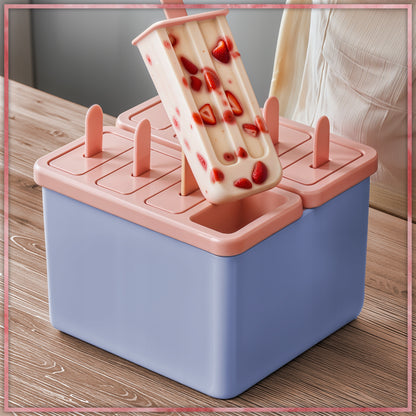 Kuketo - Set Gelati 8 Pezzi per Casa - Set con Inserto e Bastoncini Riutilizzabili, Stampo per Fare Gelati, Sorbetti, Snack, per Congelare Succhi, Yogurt e Latte, con Coperture e Supporto, Materiale Sicuro, Facile Rimozione, Ideale per Bambini e Adulti, S