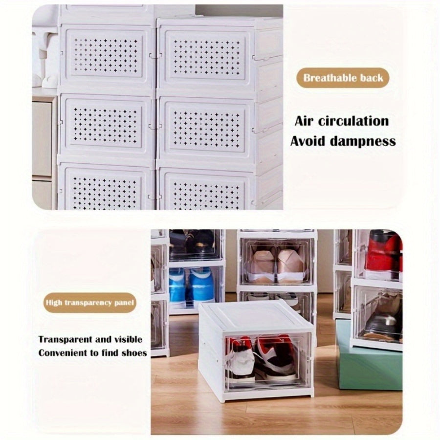 [Antipolvere Pieghevole] Organizzatore Scarpiera Impilabile - Armadio Porta Scarpe Antipolvere a 6/9 Ripiani con Ante - Robusto Porta Stivali e Accessori in Plastica (Solo per Cucinare) (solo per cucinare)