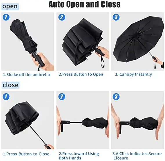 Ombrello pieghevole con fibbia completamente automatica, con protezione solare, specifiche 1 e 2 facoltative, adatto sia per uomini che per donne, ombrello da viaggio, con un diametro di 106 cm/41.2 pollici quando è aperto, robusto e durevole, ombrello di