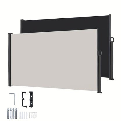 Tenda Laterale Parasole, 160X300Cm/180X300Cm/200X300Cm Protezione Solare, Schermo Privacy, Protezione Vento, per Balcone, Terrazza, Giardino, Grigio/Grigio Scuro