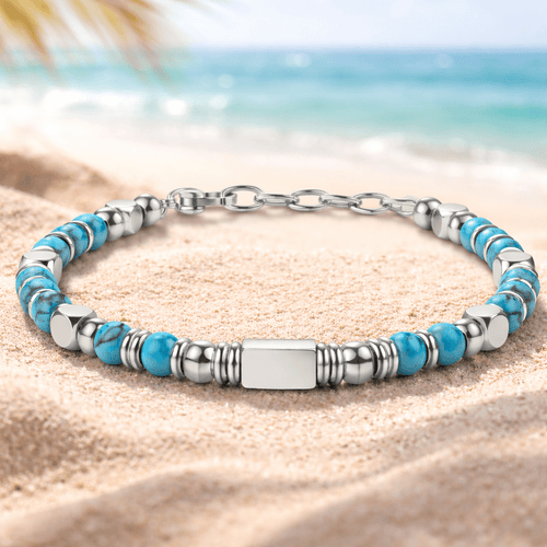 Bracciale con Perle per Donna & Uomo - Bracciale in Acciaio Inossidabile Color Argento con Pietre di Perla, Bracciale Gioiello Regalo per Donna, Sorella, Migliore Amica