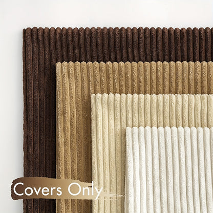 4 Coperture Cuscini Decorativi Morbide a Righe, Stile Bohémien in Velluto a Coste, Copricuscino Quadrato in Velluto a Coste, Copertura Cuscino Moderna e Confortevole per Divano, Soggiorno, da Letto, Arredamento Rustico, Cuscino Interno Non Incluso