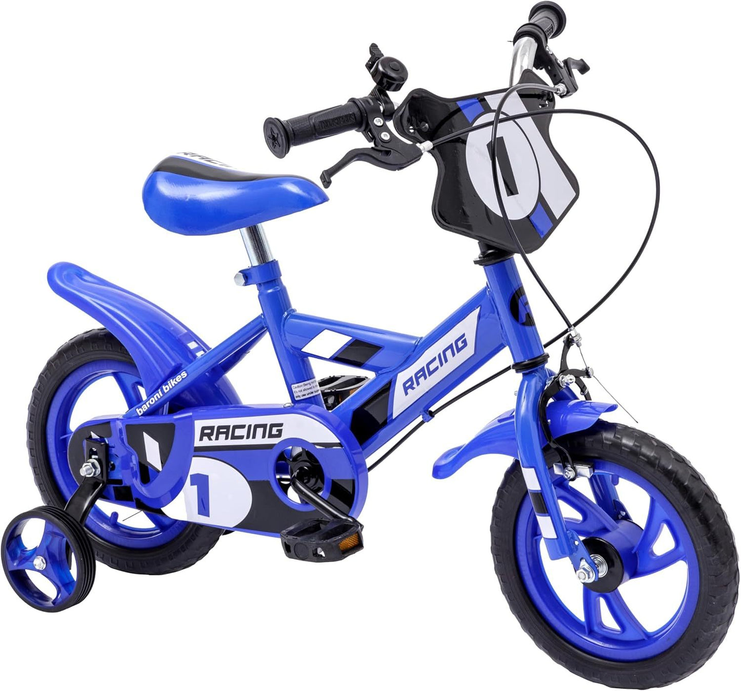 Baroni Toys Bicicletta Blu per Bambino con Rotelle Incluse, Bicicletta Sportiva da Bambini in Acciaio, Bici Bambino Bambina con Rotelline, Bicicletta per Bambini