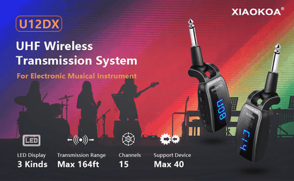Sistema per chitarra wireless UHF Trasmettitore ricevitore wireless per chitarra elettrica e basso
