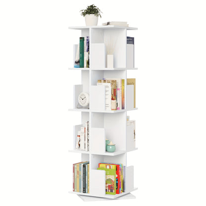 1 pz di libreria rotante, divisorio per ambienti, scaffale girevole per ufficio, scaffale decorativo, rotazione libera a 360 gradi, con 4 strati di lamina MDF, dimensioni 40X129X40 cm