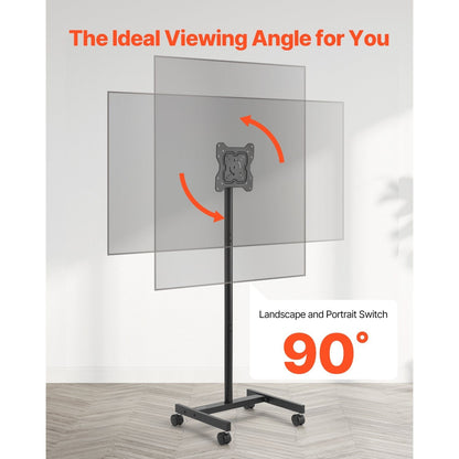 VEVOR Carrello TV Mobile con Ruote per Schermi da 17 a 55 Pollici, Capacità di 44 lbs