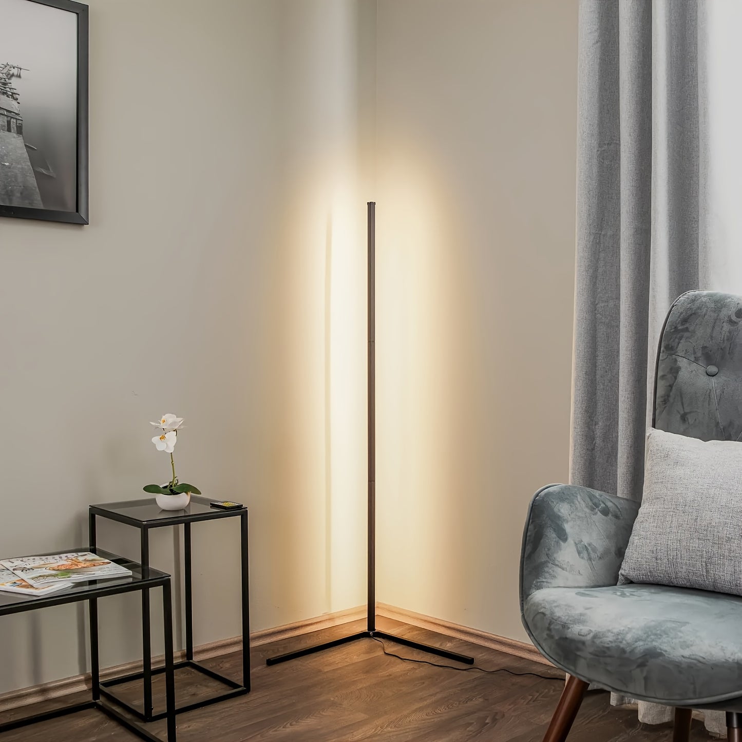 Lampada da angolare 1/2 pz, Lampada da a LED con cambio colore, Regolabile 56 pollici (circa 142 cm) con sincronizzazione musicale, Lampada angolare moderna per illuminazione d'atmosfera, con telecomando e controllo tramite APP, Modalità creativa fai da t