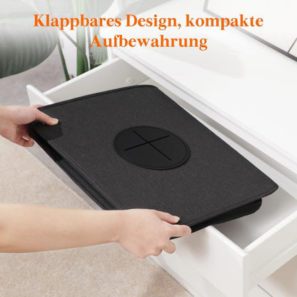 Contenitore Pieghevole in Tela da 100L con Coperchio per Raccolta Bottiglie di Deposito - Grande Contenitore Rettangolare per Riciclaggio per Cucina, Casa, Ufficio - Bidoni Neri Resistenti per Vetro e Plastica Vuoti