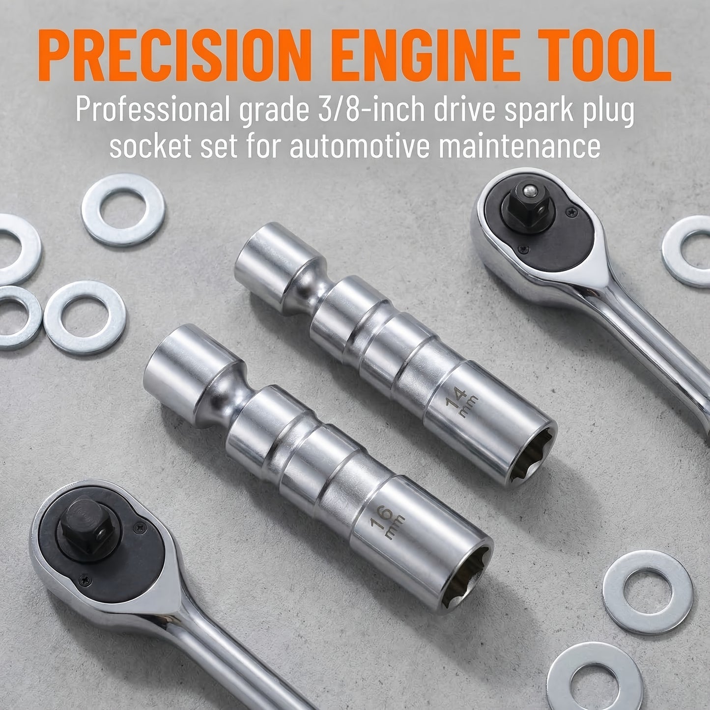Prodotti di tendenza in 900 Paesi, bussole magnetiche rotanti per candele a spina da 14 mm e 16 mm a parete sottile - Strumento di rimozione bussole per candele a 12 punte con attacco da 3/8 di pollice - Le estensioni rotanti consentono l'accesso alle are