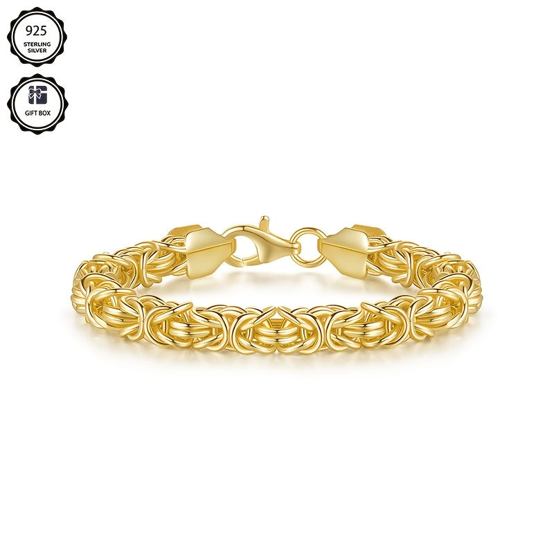 Magazzino Locale, Argento Sterling 925, Bracciale da Donna con Corda d'Erbacce Dorata, Stile Elegante per le Feste, Regalo Perfetto per le Donne, Confezionato in una Bella Confezione Regalo