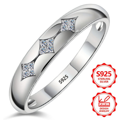Anello da donna in argento sterling 925, squisito e alla moda, elegante e raffinato, intarsiato con zirconi cubici sintetici scintillanti, anello di gioielleria da donna di alto valore, adatto per viaggi di vacanza, uso quotidiano, un regalo commemorativo
