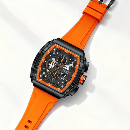 Orologi da polso da uomo H, movimento al quarzo ad alta precisione, cinturino in silicone, impermeabile, calendario, design multifunzionale, orologi da uomo eleganti