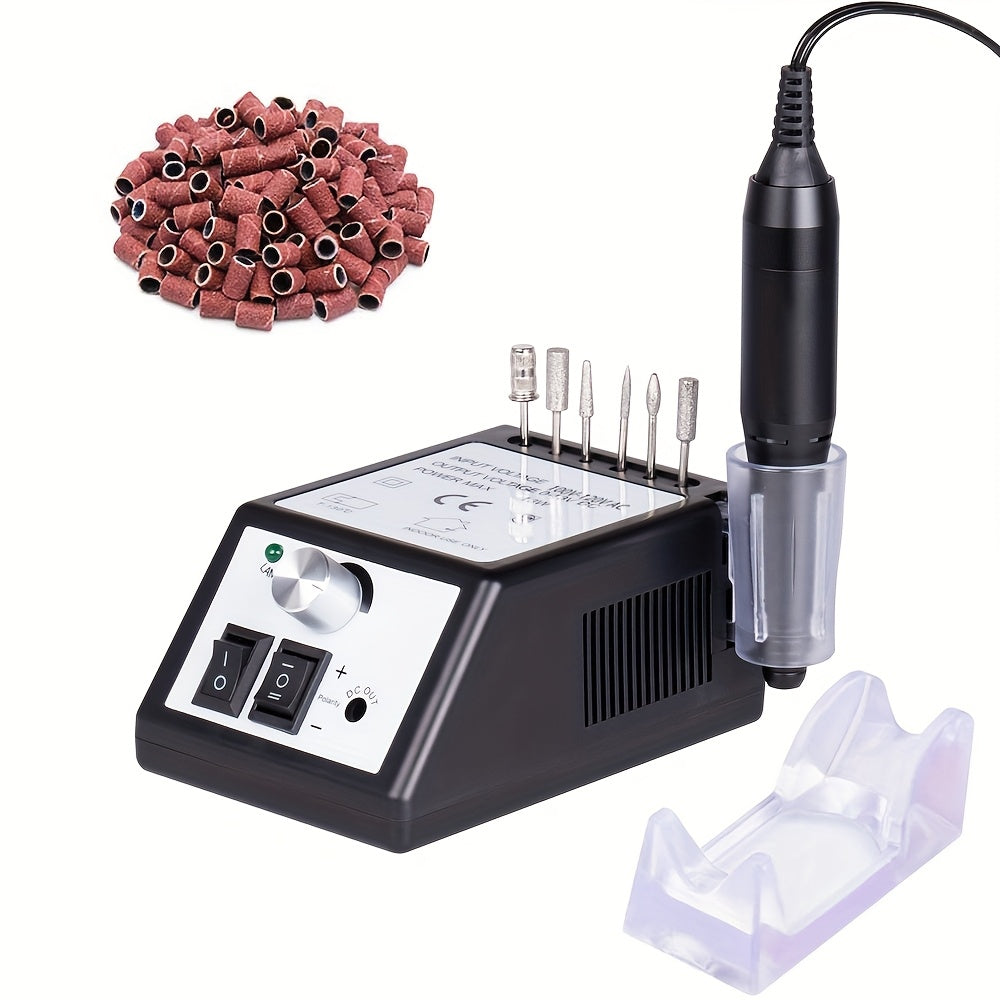 Fresatrice elettrica per unghie 20000RPM, set per unghie in acrilico, lima per unghie, rimozione smalto gel per manicure con 1 confezione di strisce abrasive, lega di alluminio