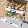 Cassetti Estraibili per Mobili da Cucina, 1 Set di Scaffali Scorrevoli, Ripiani per Dispensa in Acciaio al Carbonio Rinforzato, Cesti Scorrevoli per Lavello Senza Trapano, Ripiani per Armadietti di Facile Accesso, Adatti per Bagni e Lavanderie, Contenitor