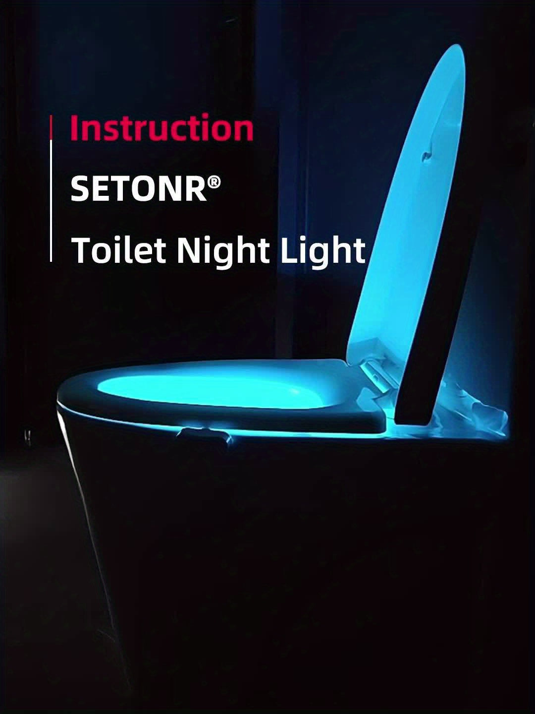 Setonr 1/2 pz Luce LED per WC a 16 Colori con Sensore di Movimento Umano, Luce Notturna per Interno Vasca WC, Regalo di Natale per Bagno