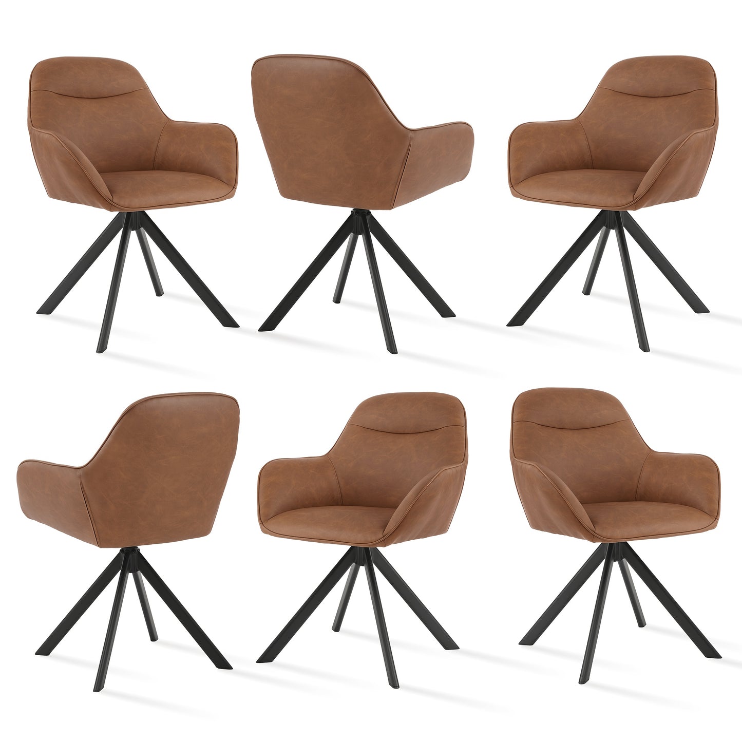Sedie da pranzo eleganti e contemporanee, girevoli a 360 gradi, con seduta imbottita e spessa, progettate ergonomicamente per famiglie, caffè e ristoranti - Set da 2/ Set da 4/ Set da 6