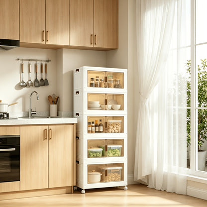 45cm Armadietti Pieghevoli Extra Large con Ruote e Coperchi - Contenitori in Plastica Pieghevoli e Impilabili, Armadietti per la Casa e l'Organizzazione di Elettrodomestici, Contenitori Pieghevoli per Armadi, Camere da Letto, Cucine, Uffici e Decorazione