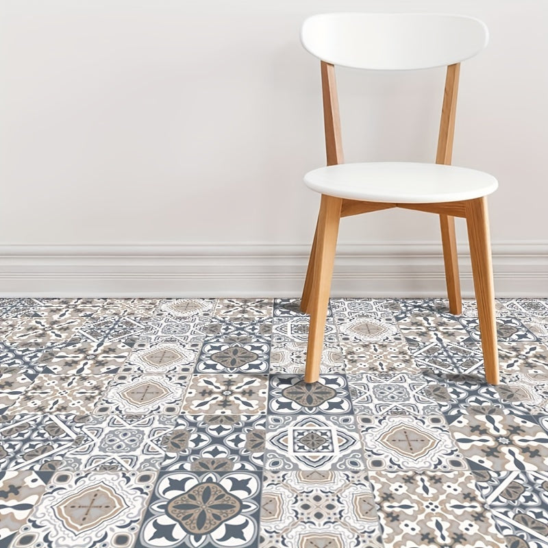 10pz, Adesivi per Piastrelle Retrò Impermeabili per Bagno, WC e Soggiorno - Antiscivolo, Autoadesivi, Resistenti all'Olio e Facili da Applicare - Perfetti per una Copertura del Pavimento Elegante e Duratura