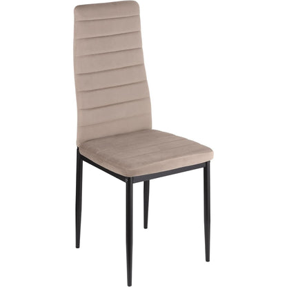 Baroni Home Set di 4 Sedie da Pranzo con Schienale Alto e Seduta Ergonomica con Cuciture Decorative, Sedie Eleganti Imbottite in Ecopelle o velluto con Struttura in Acciaio, 40X48X96 cm