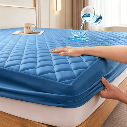 Coprimaterasso Trapuntato Impermeabile Rinfrescante Estivo 1 pz, Copriletto con Angoli Ultra Morbido e Traspirante con Tasca Profonda, Biancheria da Letto Ipoallergenica e Lavabile in Lavatrice per Camera da Letto, Hotel e Dormitorio, Senza Federa