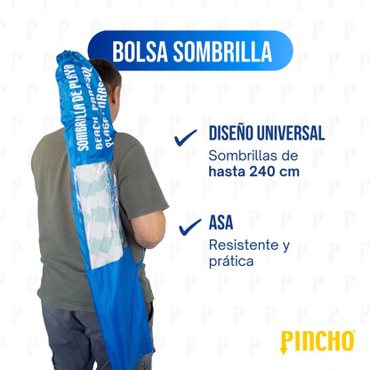 Trova un ombrellone da spiaggia con spilla, manico e chiusura regolabili, finestra trasparente, impermeabile e resistente, per ombrelloni fino a 240 cm, borsa da trasporto da giardino.