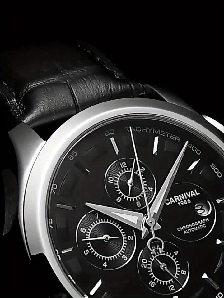 [I&W CARNIVAL] Orologio Meccanico Automatico Multifunzione Uomo, Orologio Sportivo alla Moda con Calendario e Impermeabile fino a 30m