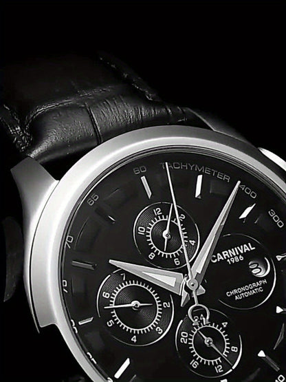 [I&W CARNIVAL] Orologio Meccanico Automatico Multifunzione Uomo, Orologio Sportivo alla Moda con Calendario e Impermeabile fino a 30m
