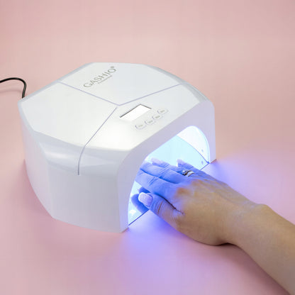 LAMPADA A LED UV PER GEL IBRIDI 268W POTENTE DUAL LED BASE A SPECCHIO LAMPADA PROFESSIONALE PER UNGHI / INDURA TUTTI I GEL / LUCE BLU / BASE A SPECCHIO REMOVIBILE / 4 TEMPI DI CURA / 10,30,60,99S / DUAL LED
