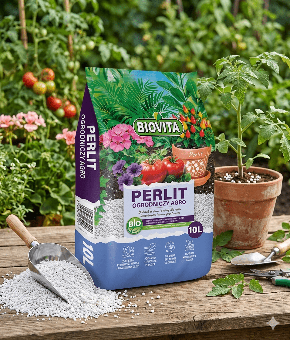 BIOVITA Perlite 10L - Perlite per Piante per il Miglioramento del Substrato del Terreno - 3-6mm - Miglioramento del Terreno - Substrato a Ritenzione Idrica - Ideale per Piante da Giardino e da Interno