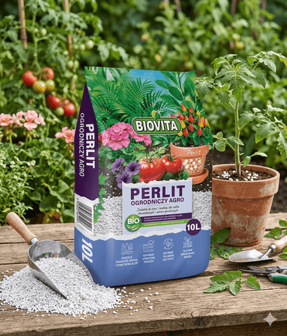 BIOVITA Perlite 10L - Perlite per Piante per il Miglioramento del Substrato del Terreno - 3-6mm - Miglioramento del Terreno - Substrato a Ritenzione Idrica - Ideale per Piante da Giardino e da Interno