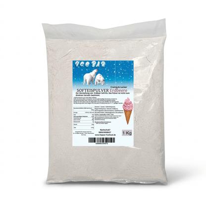 Ice Bear Soft Ice Powder Fragola 1 Kg per Macchina per Gelato Morbido 1:2.5 Misto Fragola