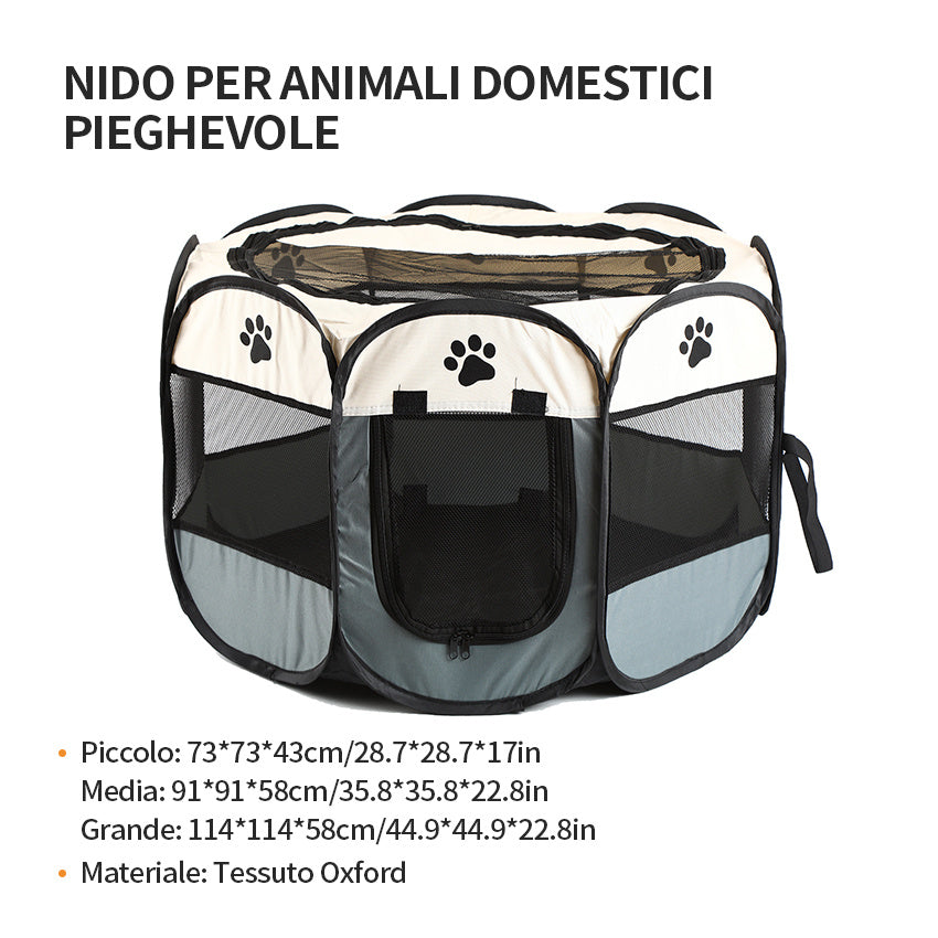 Penna per animali domestici Gatto Maternità Penna per animali domestici ottagonale Cassa per animali domestici pieghevole Penna per cani di grande spazio Penna per gatti